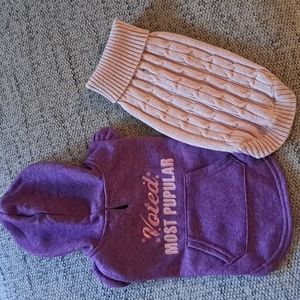 NWOT size S & XS dog sweaters (2)